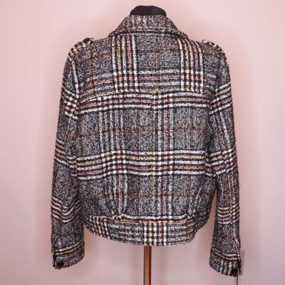 Free People Slouchy Eisenhower Plaid Cropped Jacket Sz S - Picture 3 of 7
